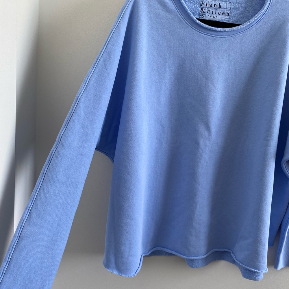 Frank & Eileen Blue Anna Long Sleeve Capelet Triple Fleece Sweatshirt Size XL - Picture 7 of 10